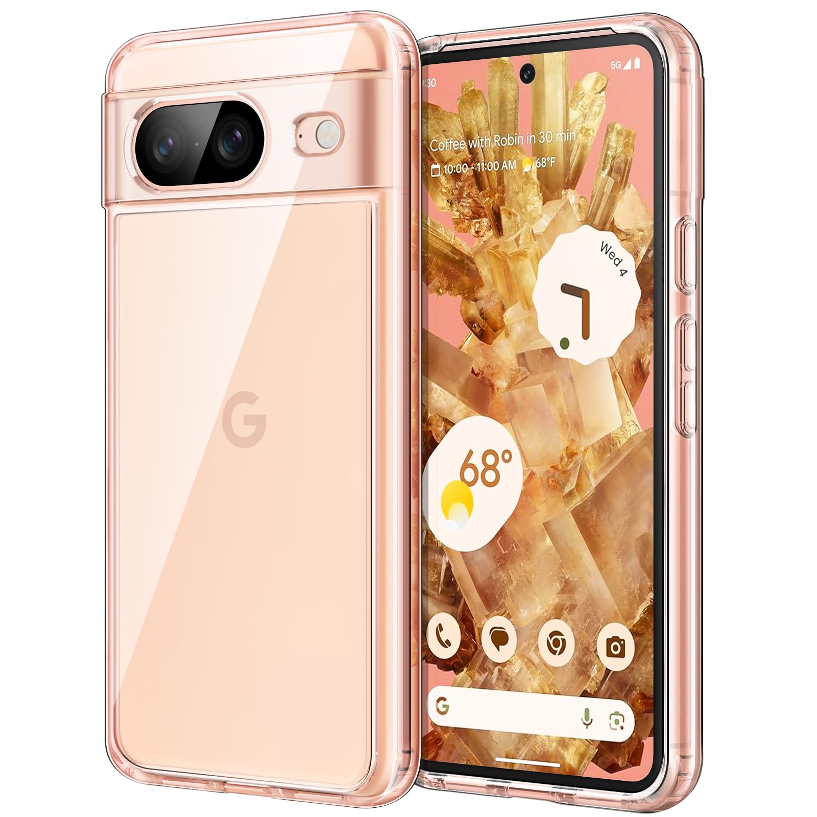 Photo 1 of JETech Case for Google Pixel 8 6.2-Inch 2023, Non-Yellowing Shockproof Bumper Protective Phone Cover, Anti-Scratch Hard PC Back (Rose)