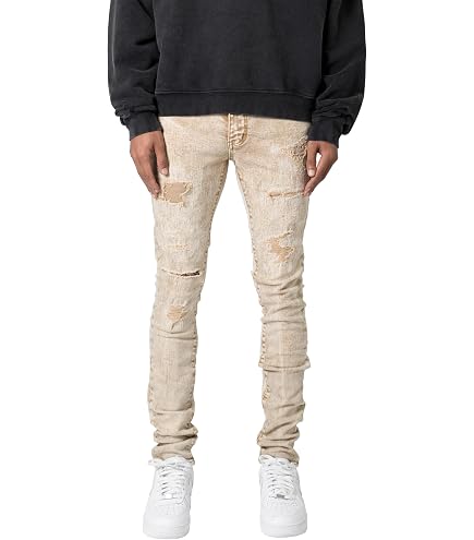 mnml Men's X559 Skinny Moto Denim - Black/Green, 29 at Amazon