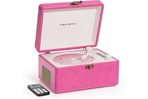 TANLANIN CD Player Portable for Home with Upgraded Speakers Bluetooth in/Out Rechargeable Desktop CD Player with LED Screen Boombox Music Player Hot Pink