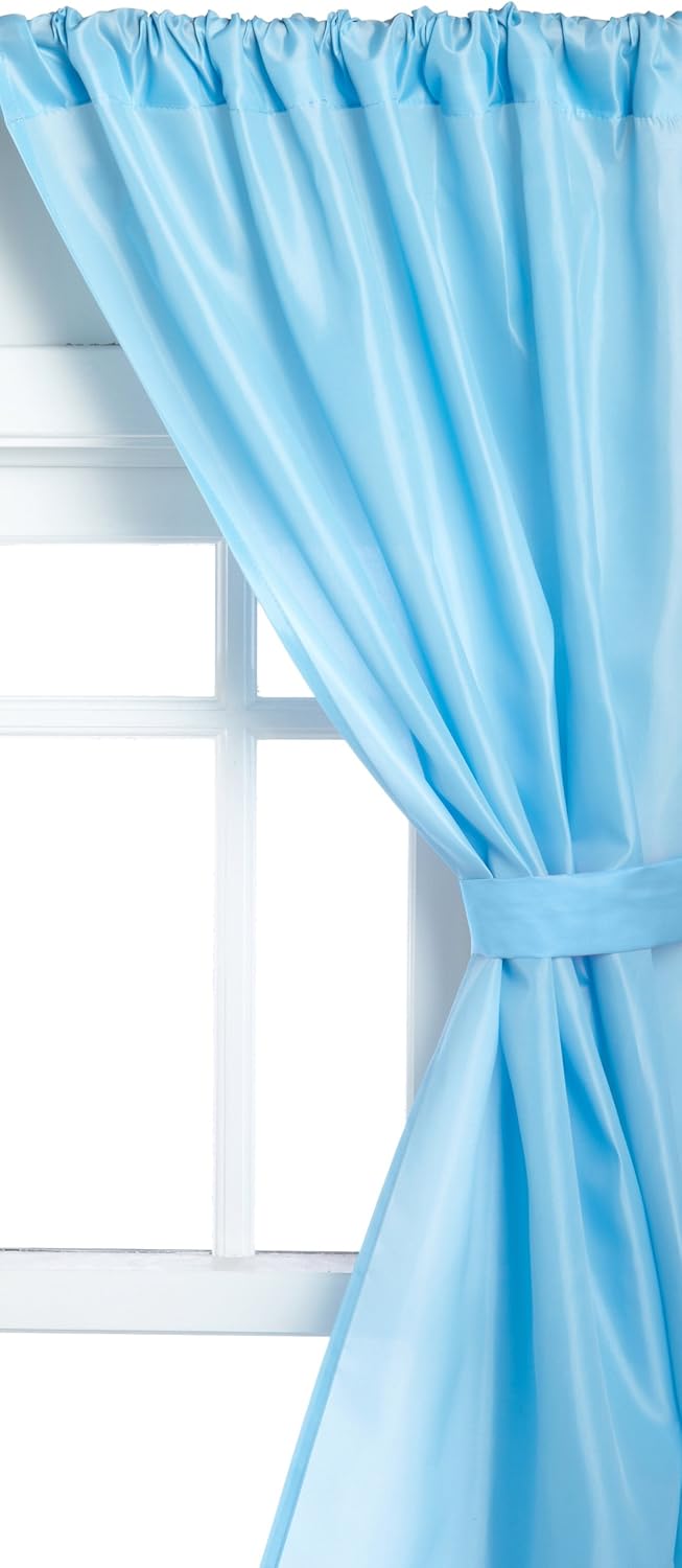 Carnation Home Fashions Fabric Bathroom Window Curtain, Light Blue Amazon.co.uk Kitchen & Home