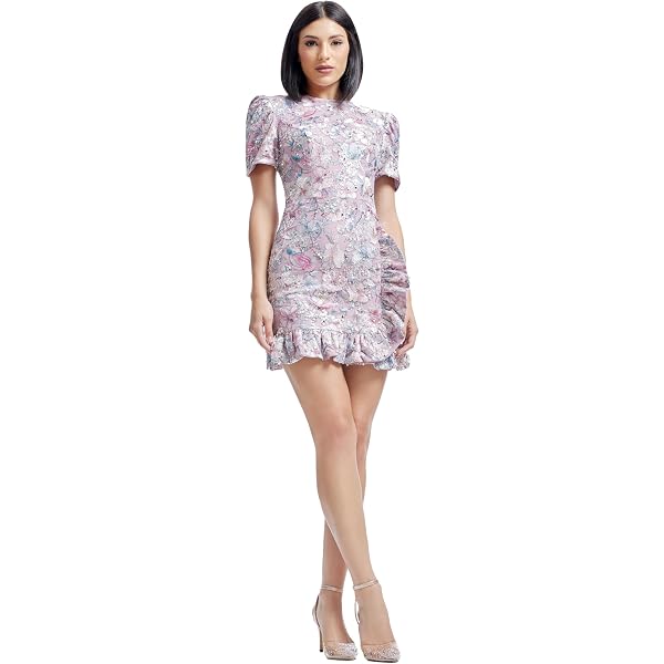 dress the population katy dress Dress the Population Kaitrin Floral Sequin Mini Dress