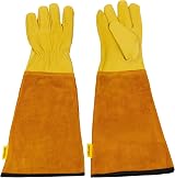 Woodside Leather Gauntlet Gardening Gloves Large Thorn Proof Cowhide Men Women view 4