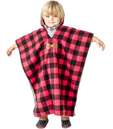 Poncho Bébé En Polaire Orange Et Marron Taille 4-12 Mois – Fait Maison, Neuf Jamais Utilisé