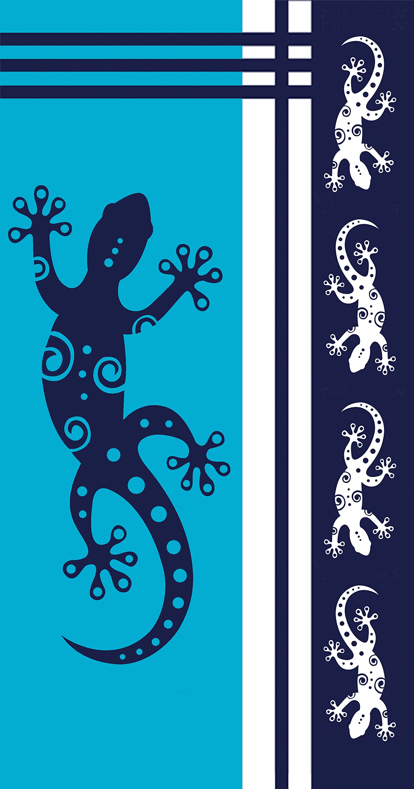 Miracle Home. 100% Egyptian Cotton Lizard Towel, 90 x 165, Blue, 12024