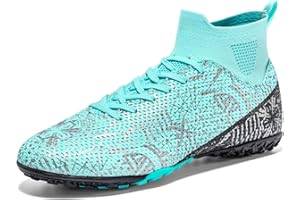 Biayvisas Soccer Cleats for Mens Womens Turf Soccer Shoes Indoor Footall Cleats High Ankle TF AG FG Football Boots Wide Training Sneaker