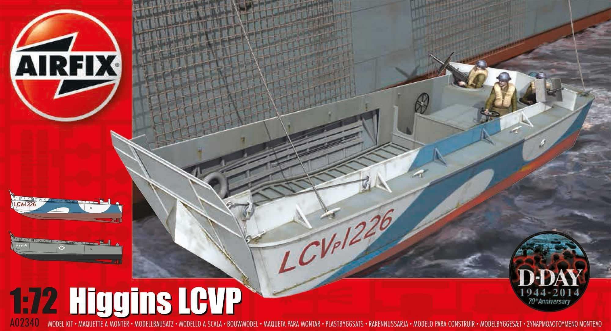 Airfix Model Set - A02340 Higgins LCVP Model Building Kit - Plastic Model Watercraft Kits for Adults & Children 8+, Set Includes Sprues & Decals - 1:72 Scale Model — image 1