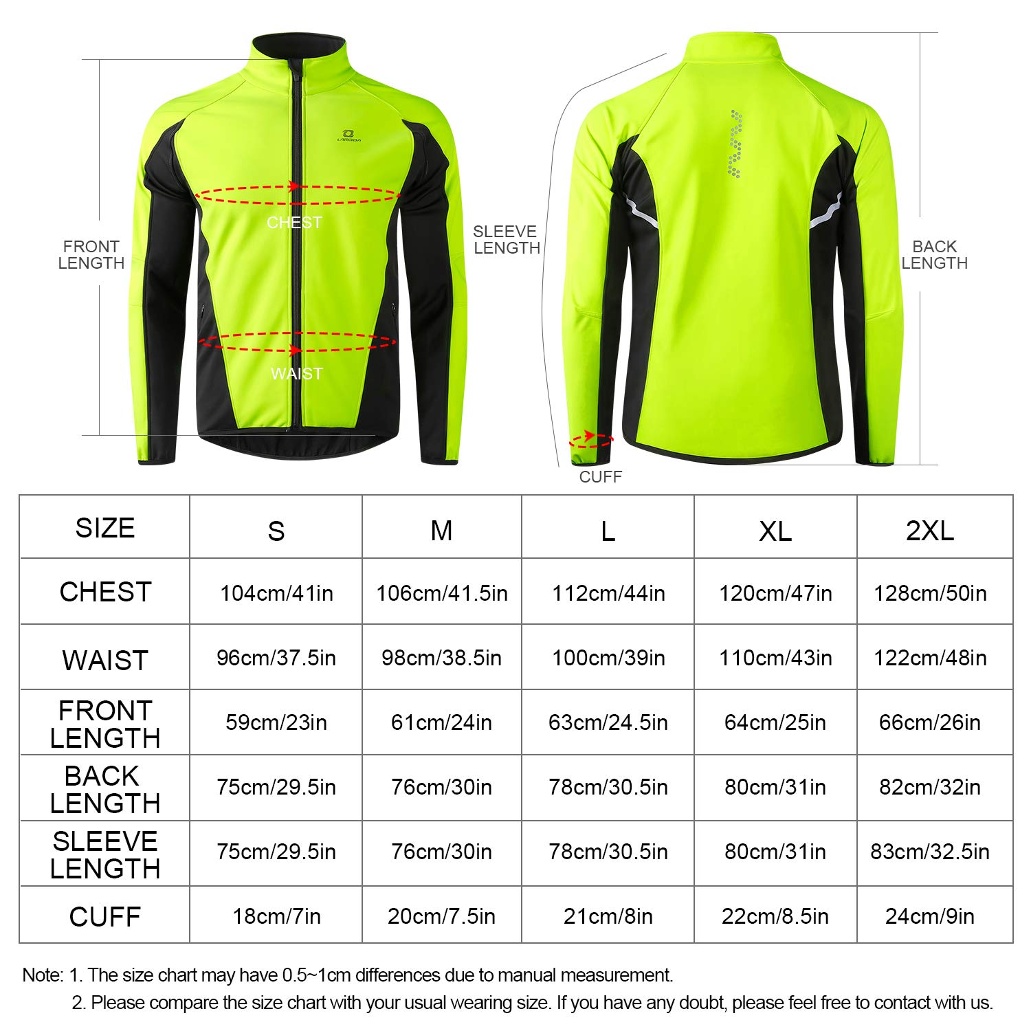 LAMEDA Fahrradjacke Herren Winter Thermo Softshelljacke Radjacke Wasserdicht Winddicht Atmungsaktiv Reflektierend Laufjacke Herbst Damen für Radfahren Sport Laufen Wandern Grün L 6