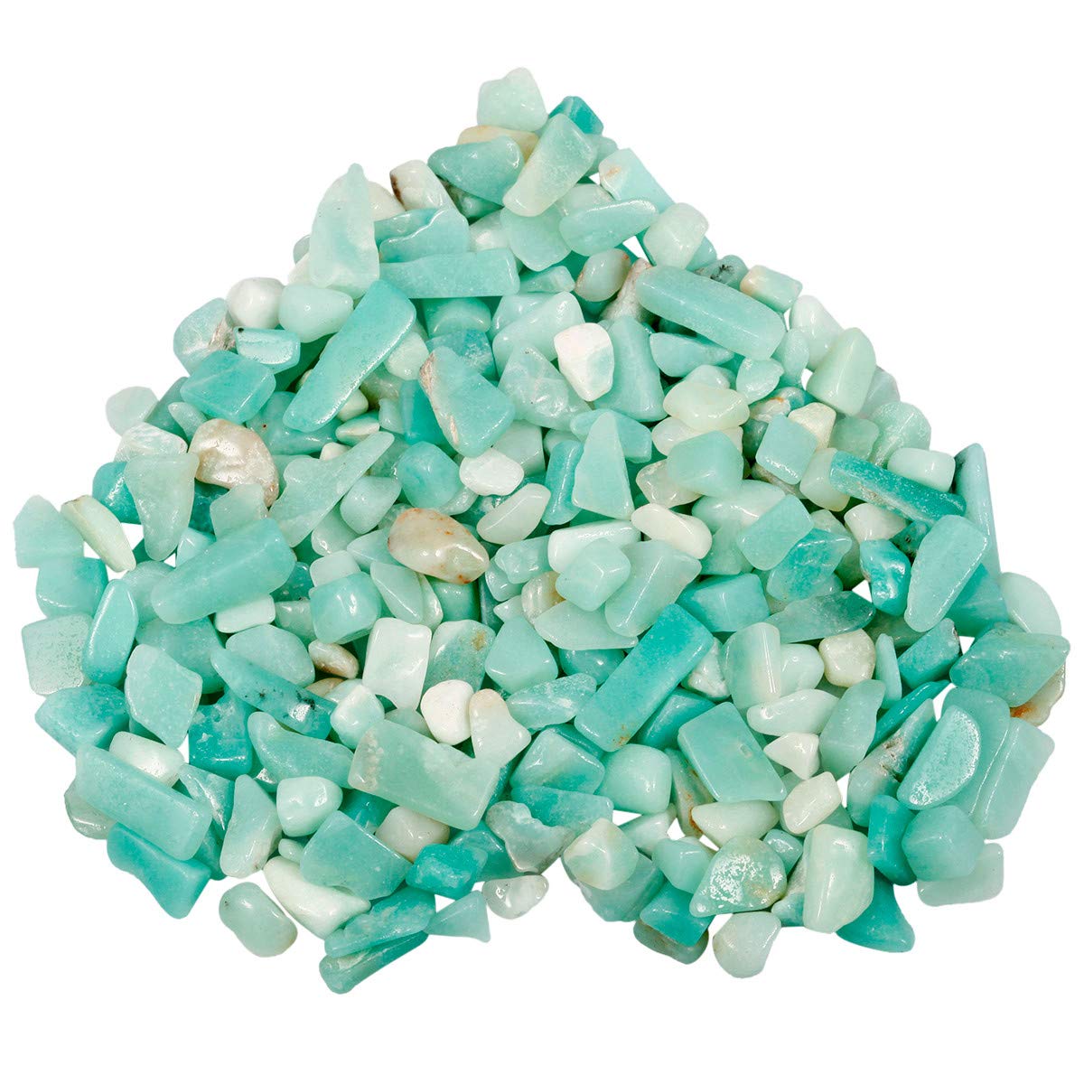 Nupuyai 1 lb Tumbled Amazonite Crystal Chips Stone, Crushed Irregular Shape Healing Reiki Crystal Stone for Home Decoration