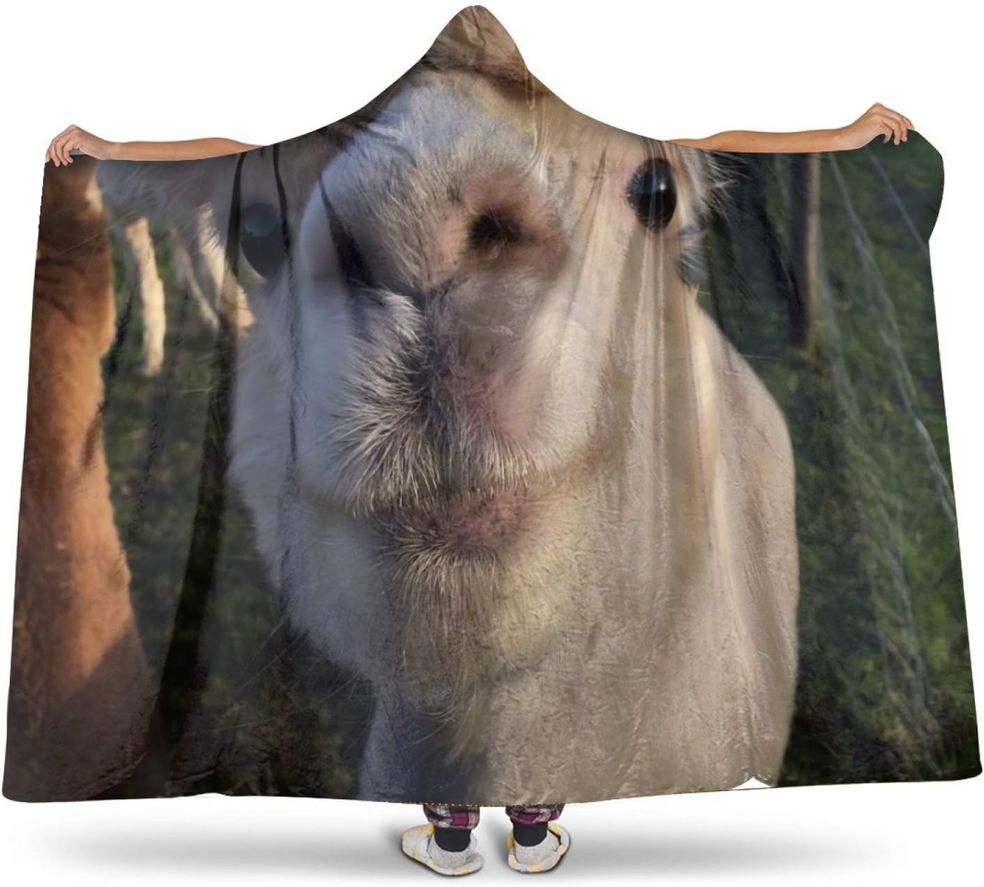Llama Blanket with Hat Couch Blanket Throw Flannel Plush