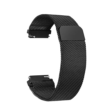 OKCS Milanaise-Uhrenarmband 20mm Smartwatch Edelstahl Armband mit Magnetverschluss - in Schwarz