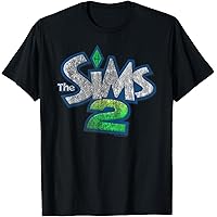 Amazon.com: The Sims Vintage Distressed The Sims Logo Video Game T