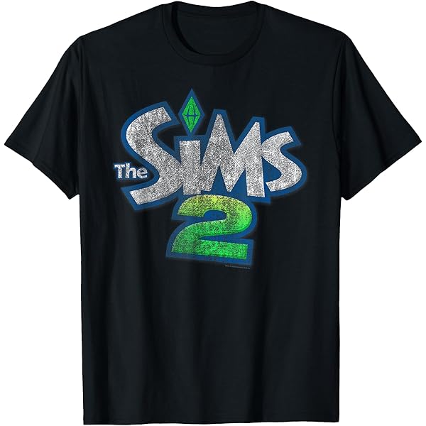 Amazon.com: The Sims Retro Distressed The Sims 2 Logo Video Game T