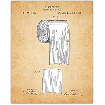 Amazon.com: Vintage Toilet Paper Patent: Farmhouse Bathroom Wall Art Decor  - Unframed 8x10 Art Print Sign, Funny Bathroom Wall Decorations & Artwork  Prints, Aesthetic Signs & Witty Pictures for Bathroom : Handmade