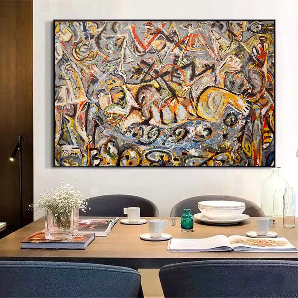 Amazon キャンバス絵画ジャクソン ポロック パシファエ アートワークのポスター画像現代の壁の芸術の装飾家のリビングルームの装飾60x90cmフレームレス ウォールステッカー オンライン通販