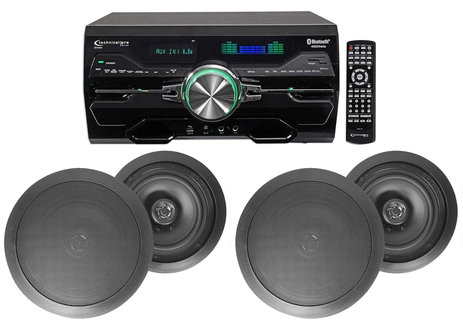 Amazon Com Dv4000 4000w Home Theater Dvd Receiver 4 6 5 Black