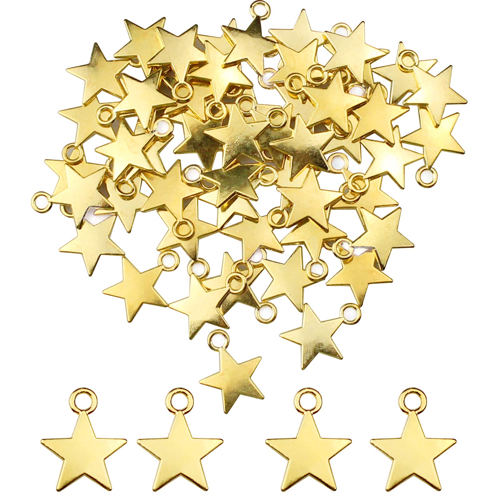 JustYit 100 PCS 13x10mm Star Charms