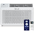 DELLA 14,000 BTU Window Air Conditioner, Work with Alexa, Cools Up to 700 Sq. Ft., GEO Location, Remote/App Control, Dehumidifier, Fan, Reusable Filter, Easy Install Kit