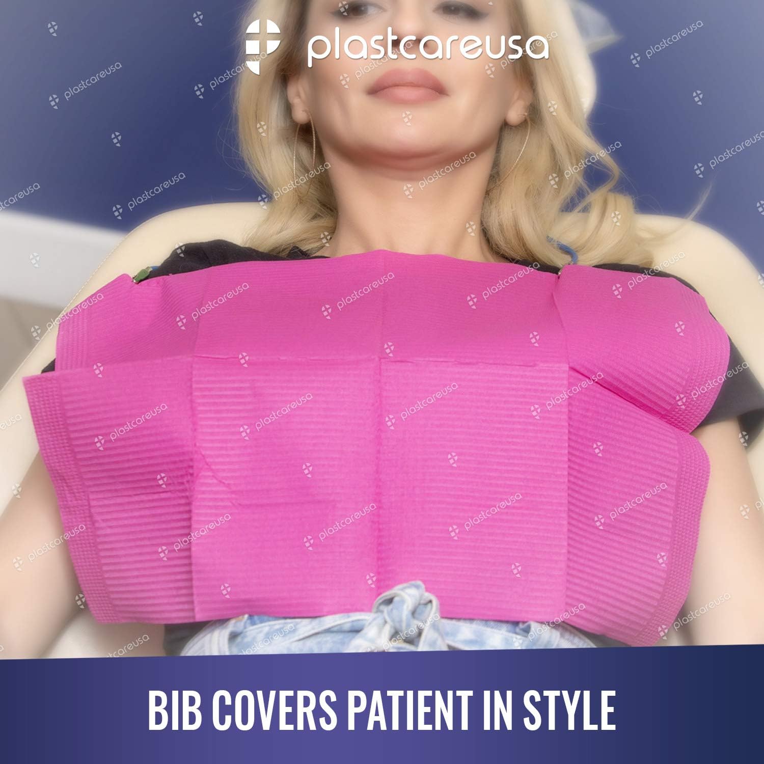 50 Fuchsia Disposable Dental Bibs 13" x 18" Tattoo Piercing Waterproof Patient: Clothing