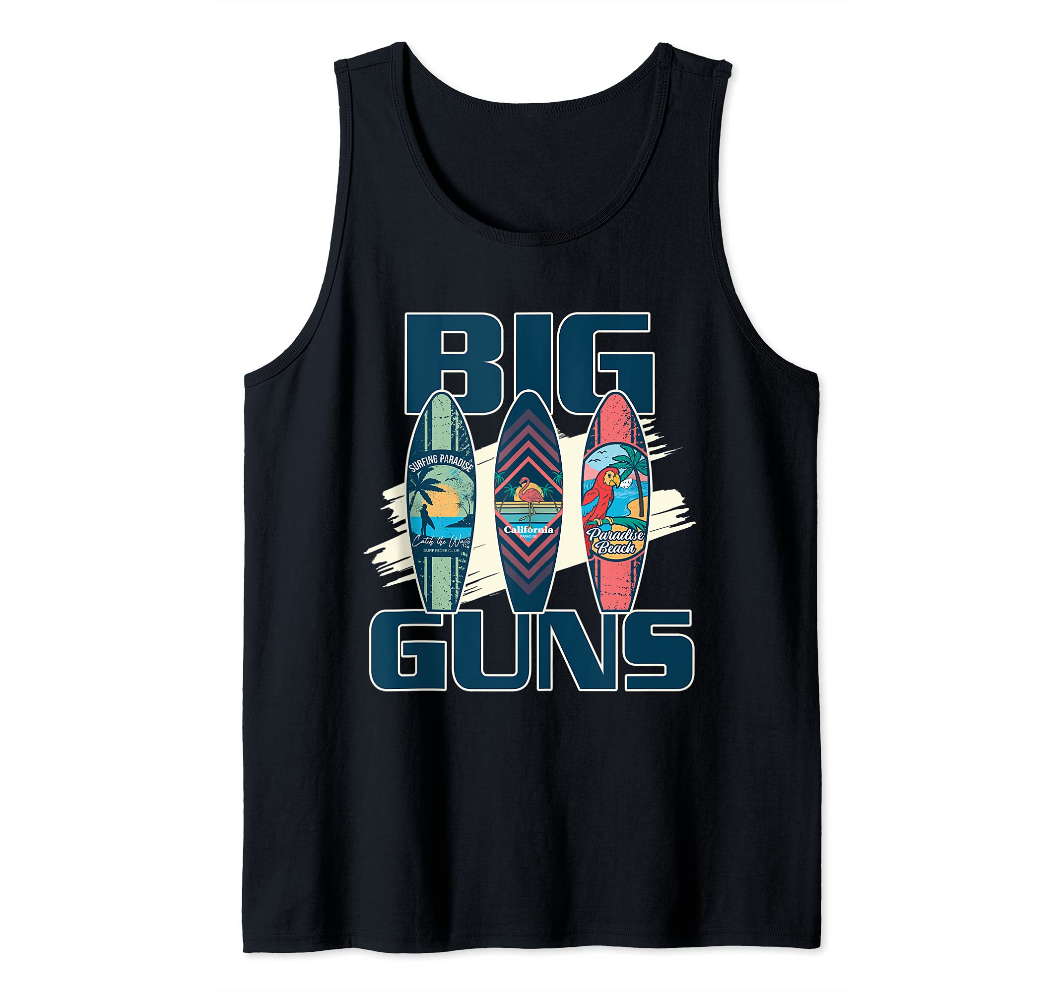 Big Guns Beach Surfboards Professional Wave Surfers Tank Top