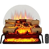 LegendFlame 23" W Free Standing Electric Fireplace White Birch Log Set (EF290A-WB), Fireplace Insert, Heater 750W/1500W, Crackling Sound, Remote Control