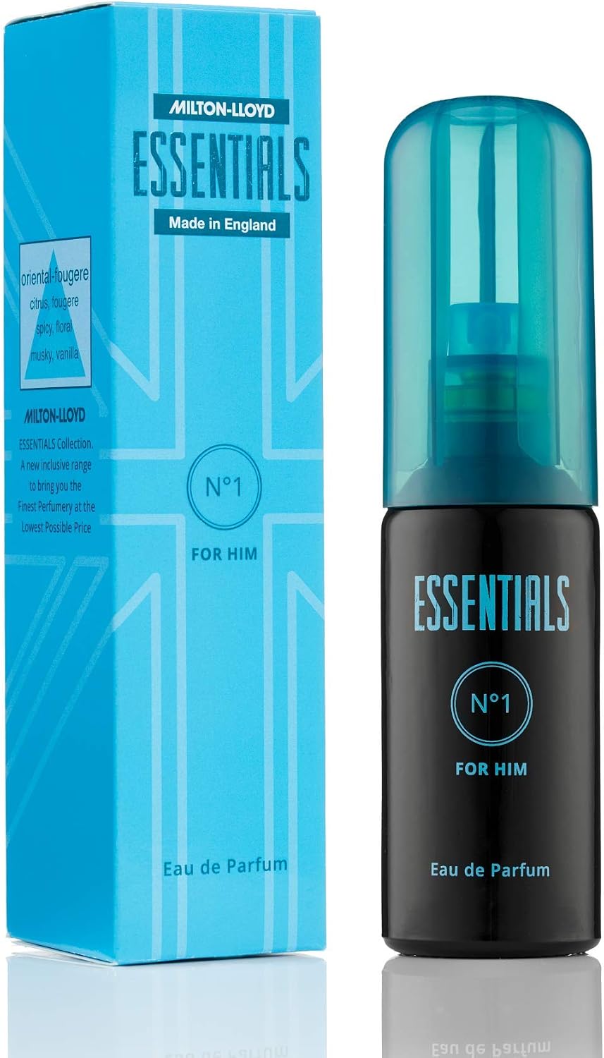 MILTON-LLOYD ESSENTIALS No 1 Perfume for Men. 50ml Eau de Parfum Men, Luxury Fragrance, Mens Aftershave