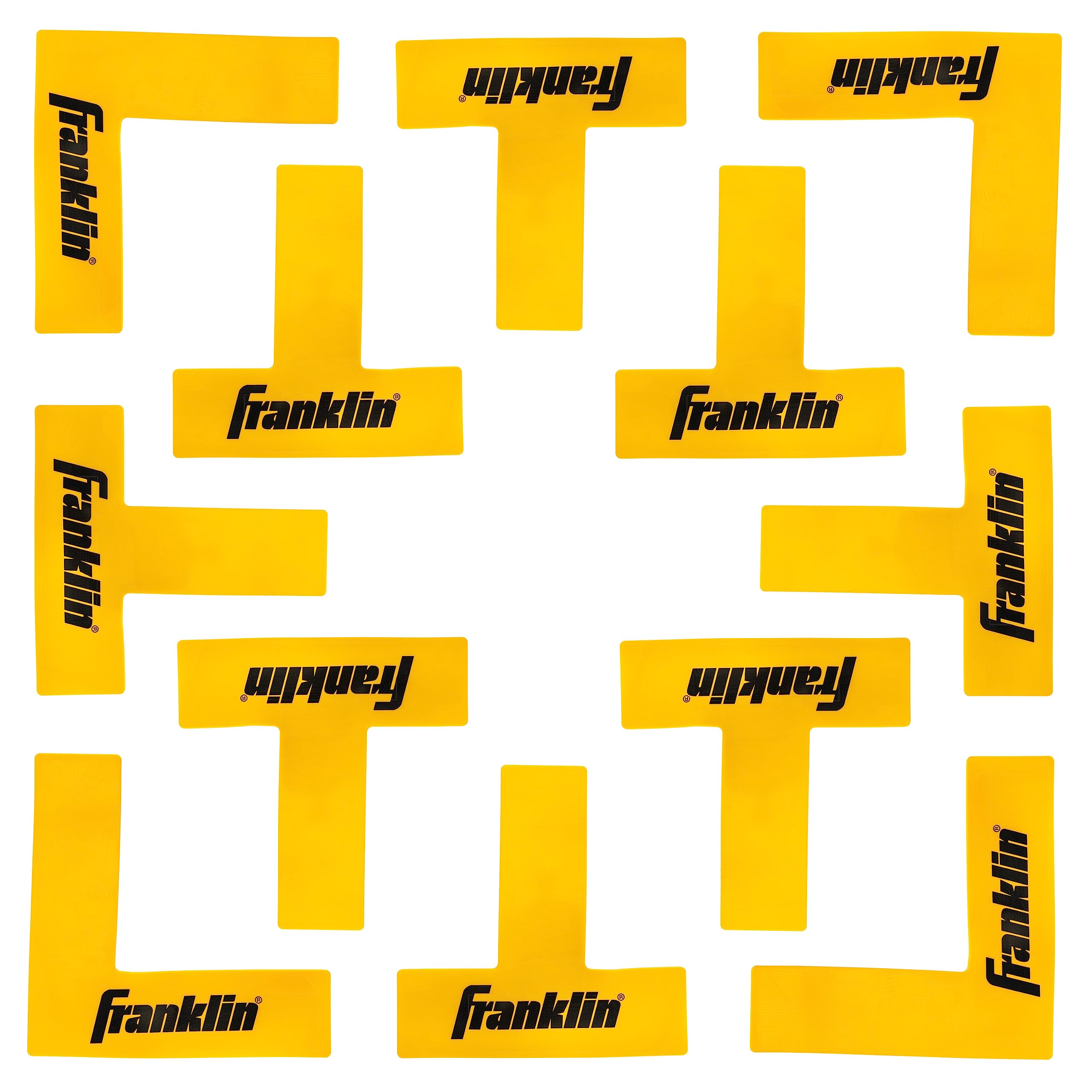 Franklin Pickleball Court Down Marker Kit, High Visibility, Easy Clean, L and T Shaped Pieces for Instant Official Size Court Setup