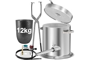 Nelyrho 12KG Hinge Flip Top Propane Melting Furnace Metal Smelting Machine with High Capacity, Melting Aluminum, Silver, and Copper Alloys, Easy-to-Use Foundry Kiln for Beginners and Professionals