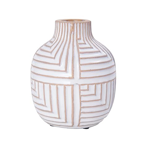 Elements White Aztec Shoulder Vase 5xx6 Inch Amazon In Home