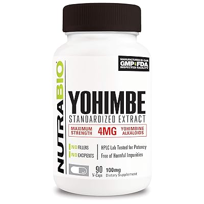 NutraBio Yohimbe, Weight Loss Supplement - 4mg