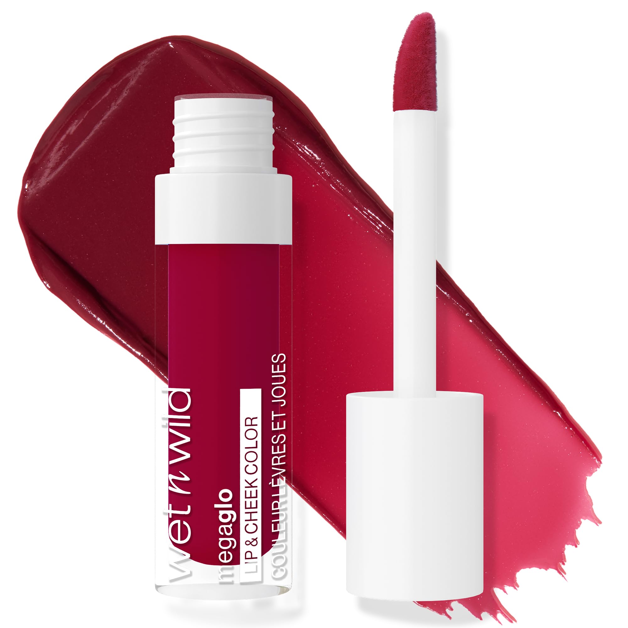 wet n wild Mega Glo Lip & Cheek Color, Creamy Berry Stain, Buildable Multi-Use Soft Matte Finish, Vegan & Cruelty-Free - Berry True