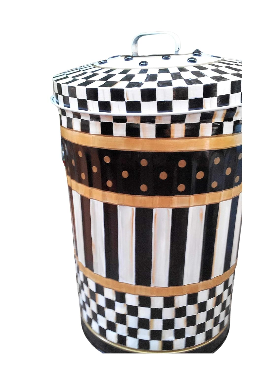 20 Gallon Hand Painted Galvanized Trash Can Handmade