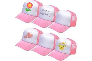 ULTRAFUN 6 Pack Kids Mesh Trucker Hat DIY Sublimation Blank Baseball Hat Cap Adjustable Sports Outdoor Snapback Sun Hat Trucker Cap