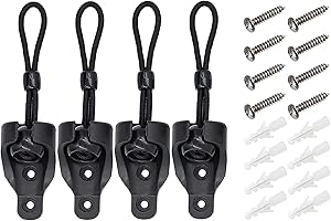 GABEARLY Coolaroo Replacement Parts - Universal Bungee Tie Kit for Shade Sails & Roller Shades, 2-Pack Heavy-Duty Shade Clips with Corrosion-Resistant Ties, Indoor/Outdoor Use for Patio, Garden, Blinds (Black)