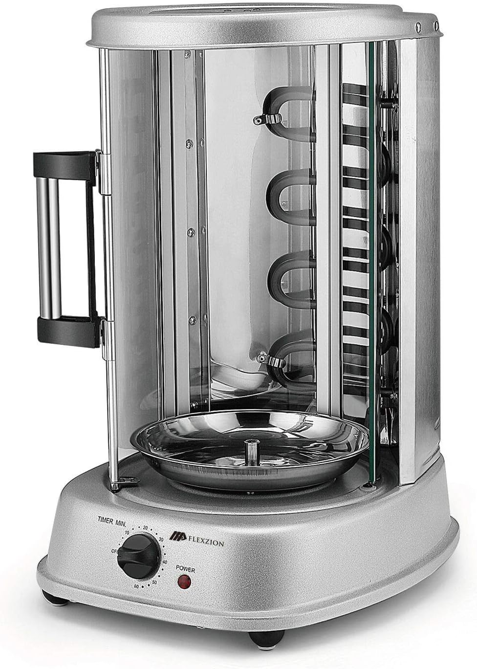 Chicken Turkey Cuisine Vertical Rotating Rotisserie Kitchen Oven Grill Shawarma Kebab Electric Cooker Machine Stainless Doner Skewers Rack Countertop Stain Resistant 5 in 1 Versatile Cooking