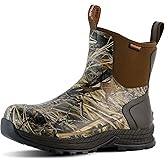 Showave Men's Rain Boots Waterproof Excursion Rubber Boots Insulated Mud Booties for Trekking Gardening Farming Camping Fishing and Chore Work