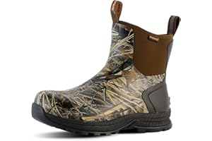 Showave Men's Rain Boots Waterproof Excursion Rubber Boots Insulated Mud Booties for Trekking Gardening Farming Camping Fishing and Chore Work