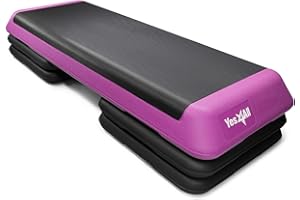 Yes4All Aerobic Stepper Exercise Steps with Adjustable Height, Fitness Stepper for Home & Gym, Aerobics, Cardio, Weights, Yog