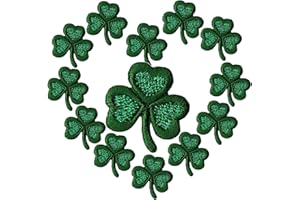 LENOAPHYS 【12 PCS】 St Patricks Day Patches St Patricks Day Iron On Patches Shamrock Iron On Patches Clover Iron On Patches Lucky Patches St Patricks Day Accessories for Women