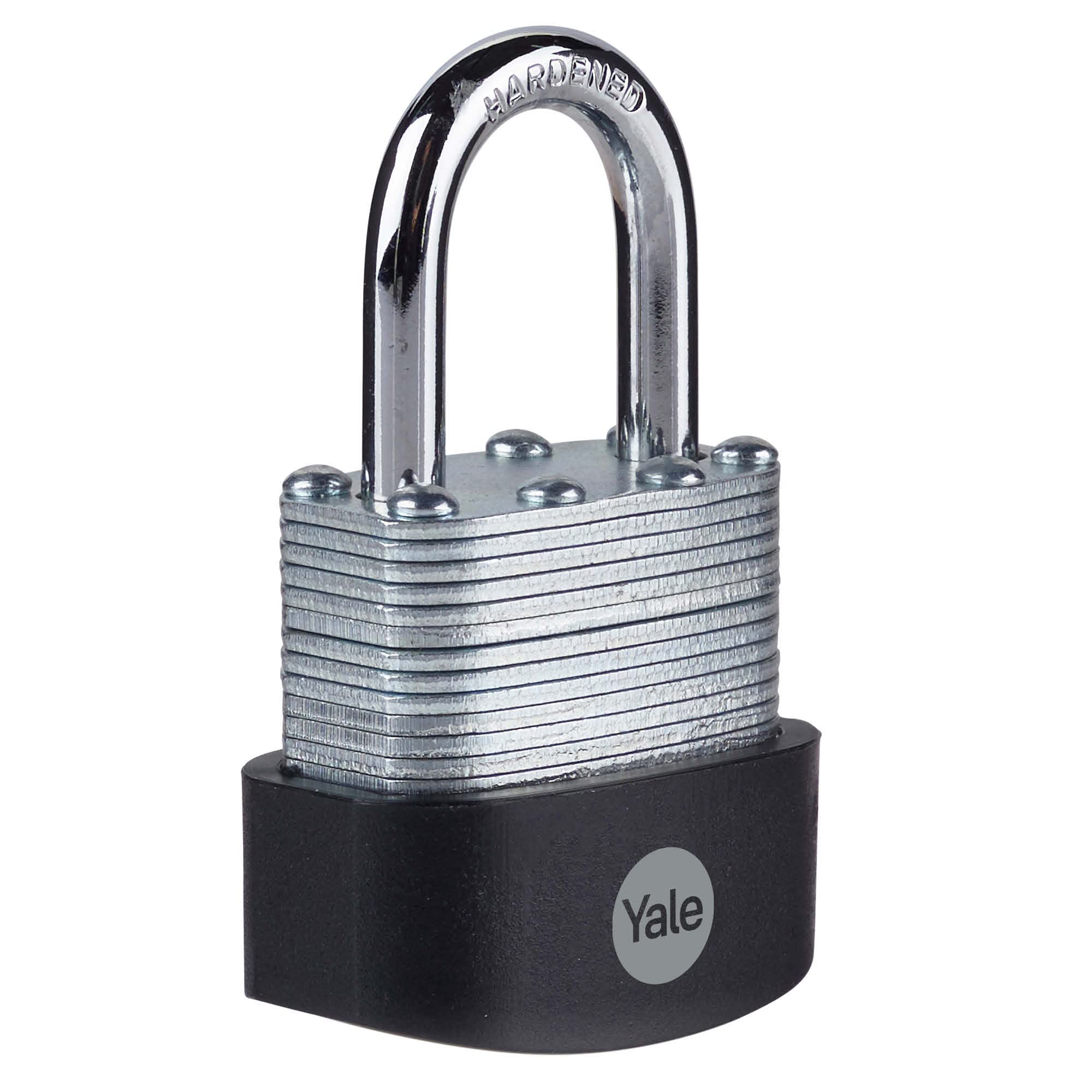 Yale - Y125B/40/122/1 High Secuirty Heavy Duty 40mm Laminated Steel Padlock - Open Hardened Steel Shackle - 3 Keys