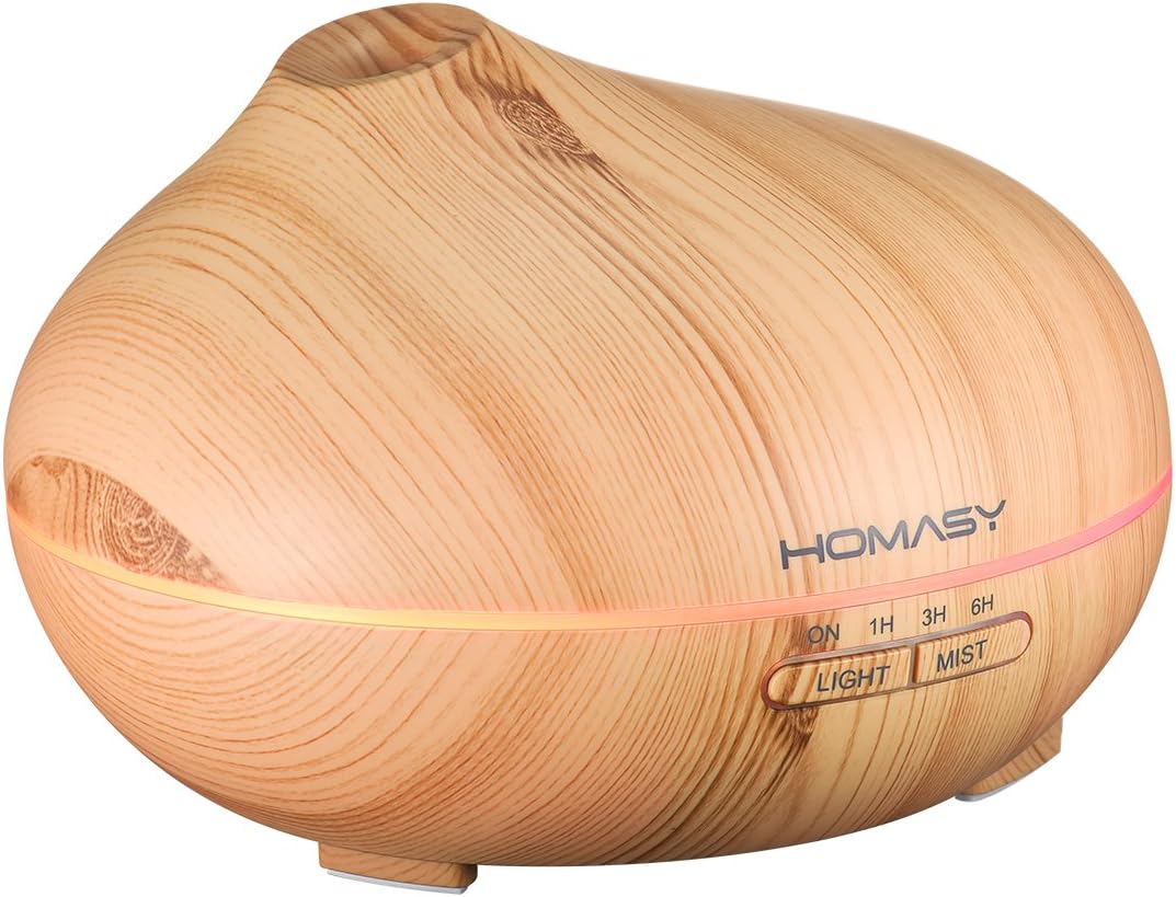 Homasy 350ML Diffuser Wood Grain Aroma Essential Oil Diffuser