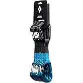 BLACK DIAMOND Hotwire Rock Climbing Quickdraw, Desert Sky (6-Pack) 12 cm | wiregate design resists gate flutter and freezing, for alpine routes, trad climbing, sport climbs, anchors, and rappels