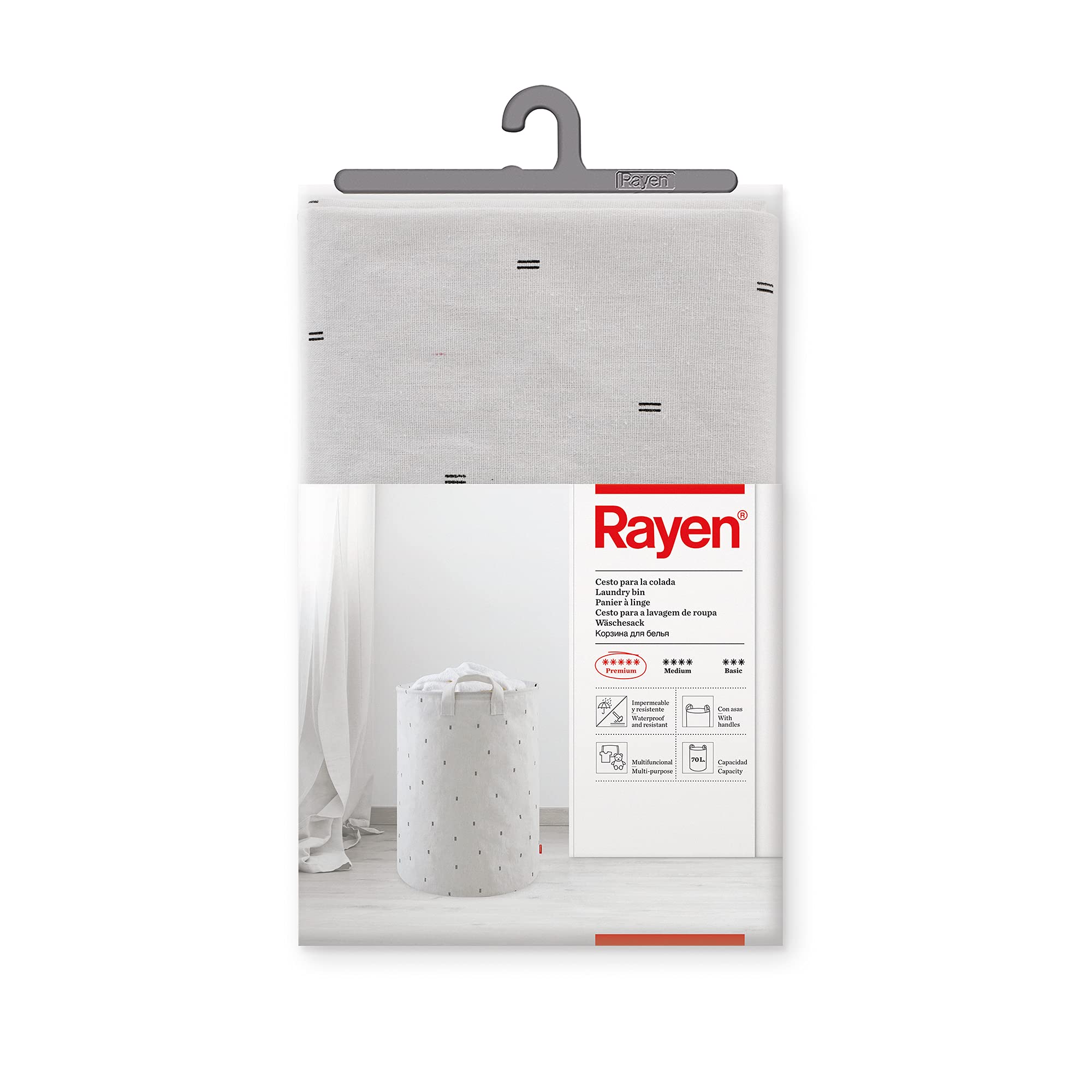Rayen Canvas, Polyester Laundry Basket, 55 x Diameter 40 cm