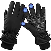 Sukeen Kids Winter Gloves for Boys Girls Windproof Ski Gloves Anti-Slip Cold Weather Glove with Thick Plush for Outdoor