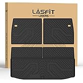 LASFIT Backrest & Cargo Mat for Mitsubishi Outlander 2022-2025 (Not Fit PHEV or Sport Models), Custom Fit All-Weather TPE Rubber Trunk Mat for Mitsubishi Accessories, Waterproof, Easy to Clean, Black