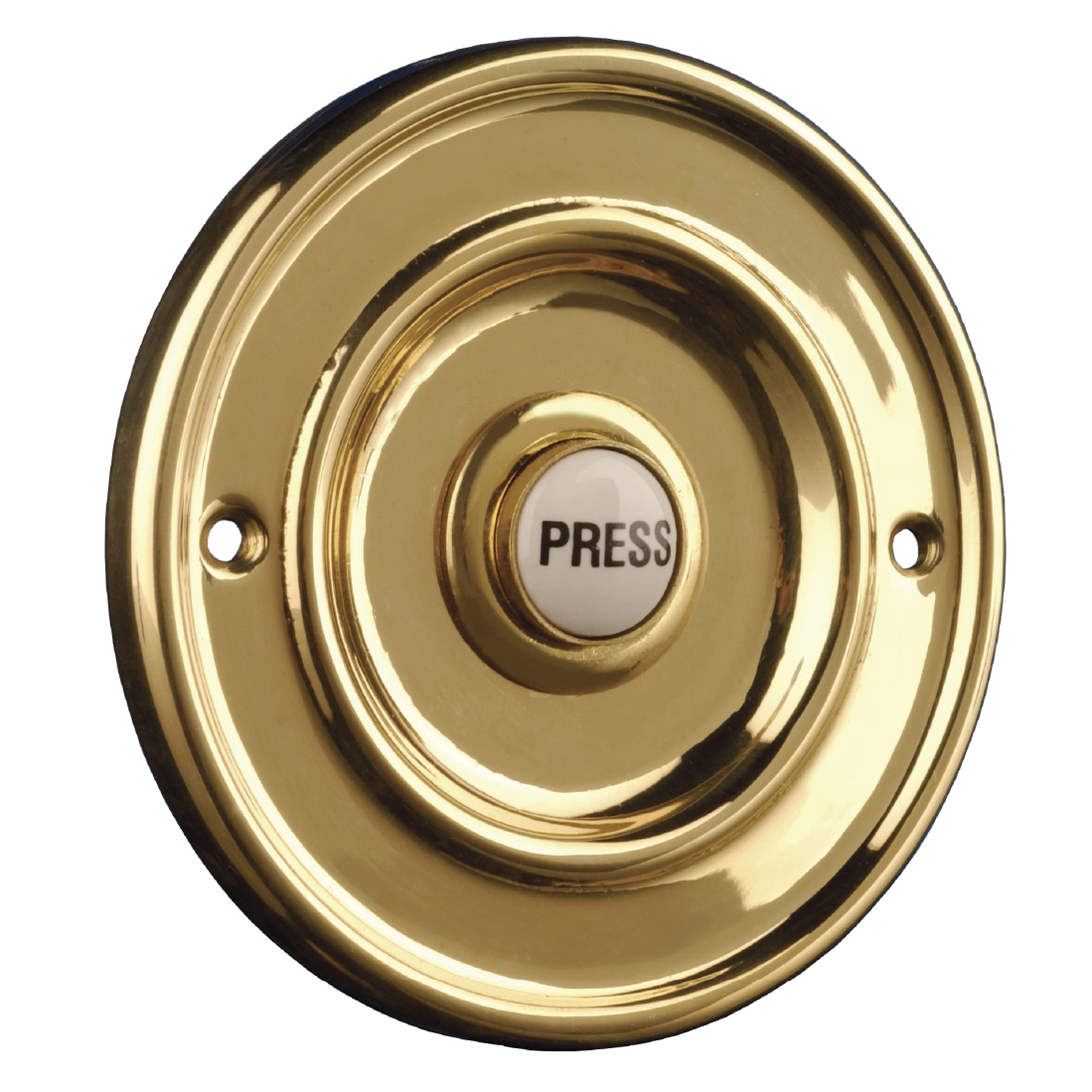 Byron Wired Bell Push Flush Mounted - Brass