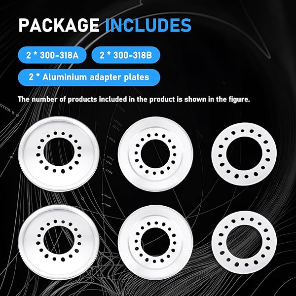 GAGSU WHEEL BALANCERS 300-318 COMPATIBLE WITH FORD/DODGE/CENTRAMATIC WHEEL /8 BOLT WHEELS 3/4 TON AND 1-TON SINGLE REAR WHEEL, 4 BALANCERS INCLUDED