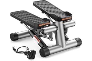 Sportsroyals Stair Stepper,Twist/Mini Stepper for Exercise at Home,Step Machine with Resistance Bands for Full Body Workout, 350lbs+ Capacity