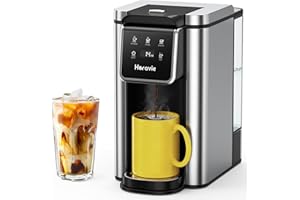 Single Serve Coffee Maker for K-Cup Pod and Grounds, Hot and Iced Coffee Maker with 5 Brew Sizes, 50oz Removable Reservoir, F