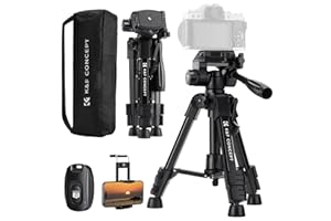 K&F Concept Mini Desk Tripod for Camera, 25'' Tabletop Cellphone Video Tripods with Remote Control, Portable Travel Tripod fo