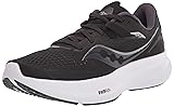 Saucony Women's Ride 15 Running Shoe, Black/White, 8